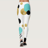 Leggings: Gouden en lichtblauwe cirkels Leggings (Achterkant)