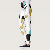 Leggings: Gouden en lichtblauwe cirkels Leggings (Links)