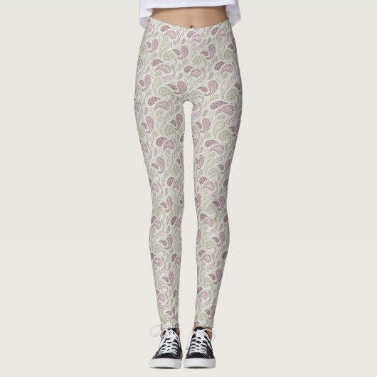 Leggings grijs-Redwood Paisley Pattern (Voorkant)