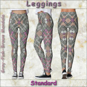 LEGGINGS - Grijs-roze-bruin Mandala Design