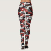 Leggings grijze, rode, zwarte en witte Camouflage (Achterkant)