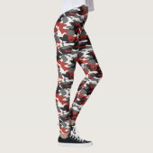 Leggings grijze, rode, zwarte en witte Camouflage (Rechts)