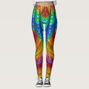 Leggings ~ Groen blauw rood sinaasappel ~ Originee