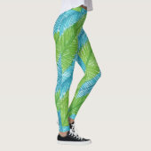 Leggings groen en blauw handpalm lederen (Rechts)