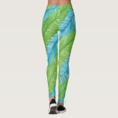 Leggings groen en blauw handpalm lederen (Achterkant)