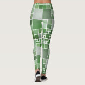 Leggings Groen gecontroleerd Waterverf Patroon (Achterkant)