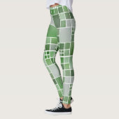 Leggings Groen gecontroleerd Waterverf Patroon (Links)