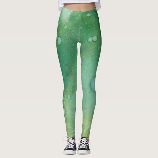 Leggings Groen Inktontwerp (Voorkant)