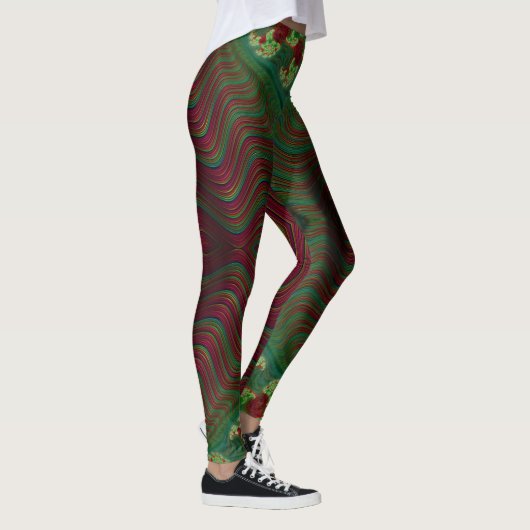 Leggings ~groen rood kerstfeest (Rechts)