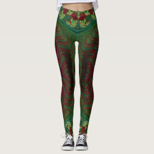 Leggings ~groen rood kerstfeest