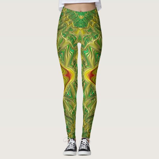 Leggings ~groen rood kerstfeest (Voorkant)