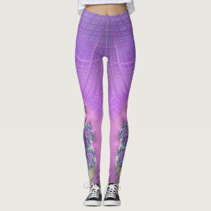 Leggings ~groen roze blauw paars ~ Origineel