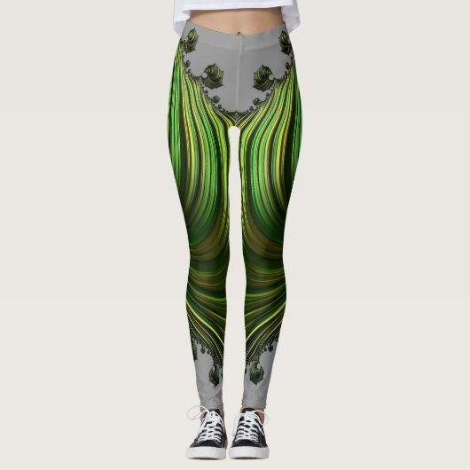 Leggings ~ groen wit ~ Origineel (Voorkant)