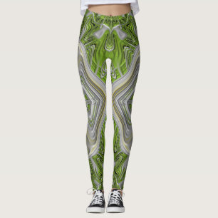 Leggings ~ groen zilveren kerstfeest
