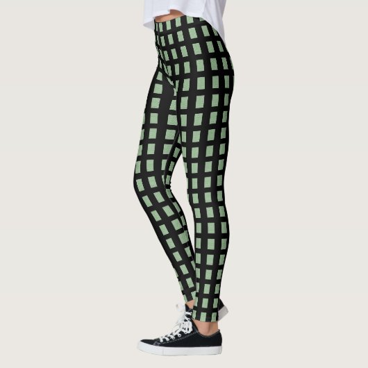 Leggings Groen Zwart Vierkant (Links)