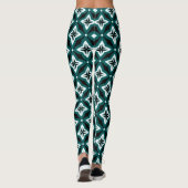Leggings groen zwart-wit Ogee Patroon (Achterkant)