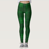 Leggings Groene controleerpatroonpatronen (Voorkant)