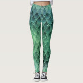 Leggings groene verloopdragon schalen (Voorkant)
