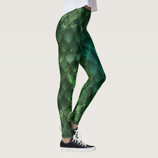 Leggings groene verloopdragon schalen (Rechts)
