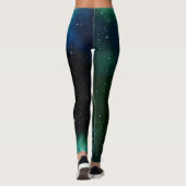 Leggings - grüne Galaxie, Sterne, Universum (Achterkant)