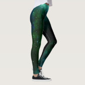 Leggings - grüne Galaxie, Sterne, Universum (Rechts)