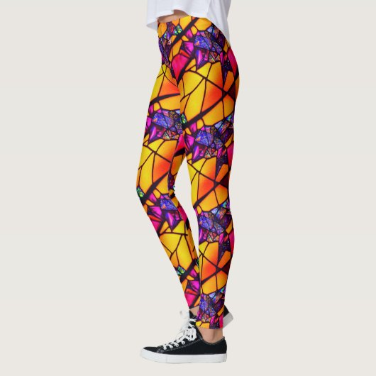 Leggings Halloween Glas in lood Pattern (Links)