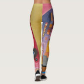 LEGGINGS - "Heavy Red" - Abstract Kunst Afbeelding (Achterkant)