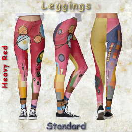 LEGGINGS - "Heavy Red" - Abstract Kunst Afbeelding