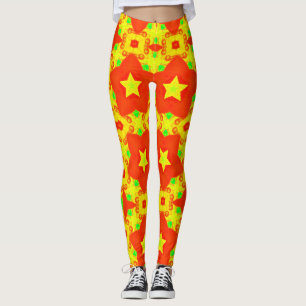 Leggings ~ Helder rood geel groen ~ Origineel