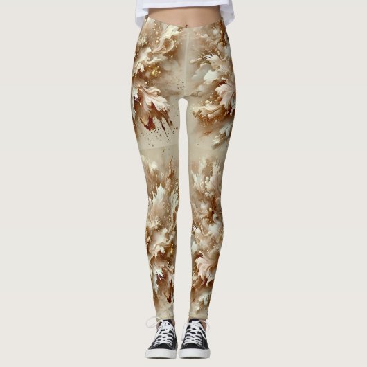 Leggings ~ HERFST Bruin Beige ~  (Voorkant)