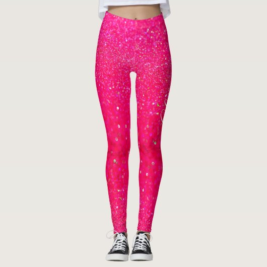 Leggings - Hot Pink Glitter Glam (Voorkant)