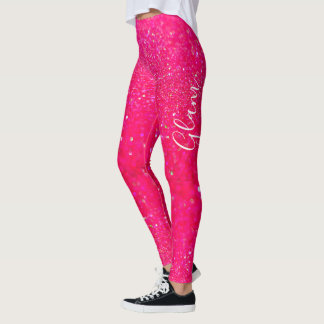 Leggings - Hot Pink Glitter Glam