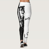 Leggings in Barbed Black en White (Achterkant)