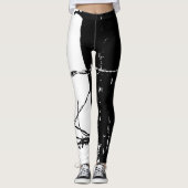 Leggings in Barbed Black en White (Voorkant)
