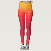 Leggings in de gele, Oranje en rode Ombre-stijl (Voorkant)