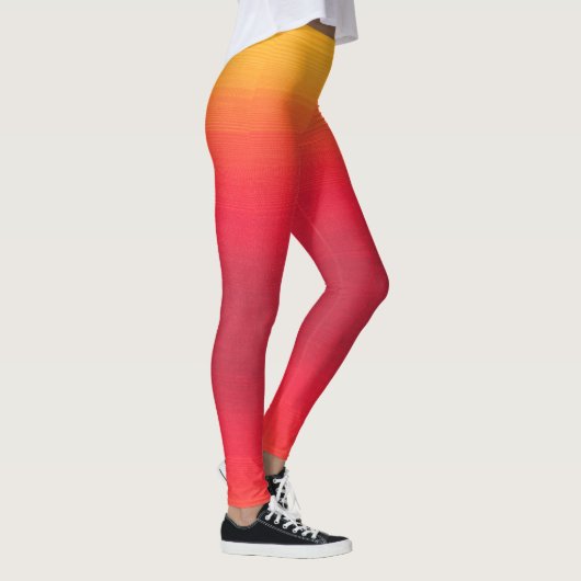 Leggings in de gele, Oranje en rode Ombre-stijl (Rechts)