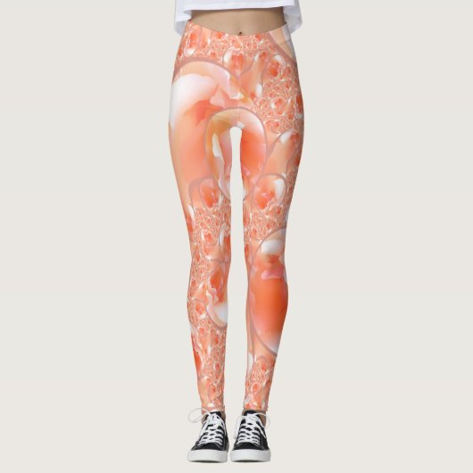 Leggings in een perzik- en crèmeontwerp (Voorkant)