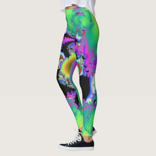 Leggings in fractale abstracte stijl. Krachtige kl (Links)