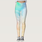 Leggings in meerkleurige pastels. (Voorkant)