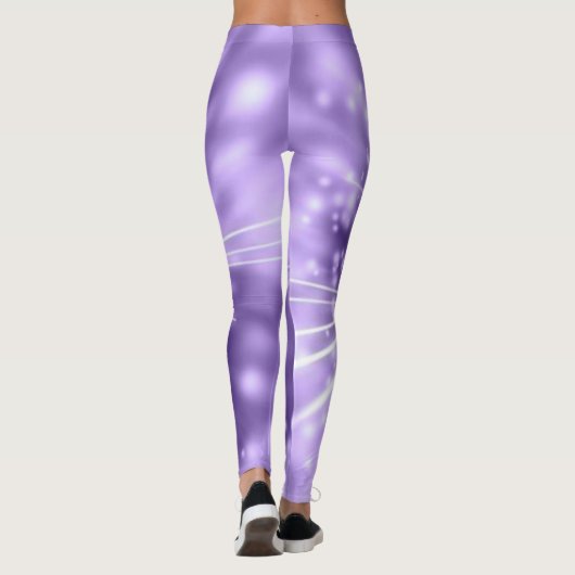 Leggings in paarse/witte kleur met spandex/polyest (Achterkant)