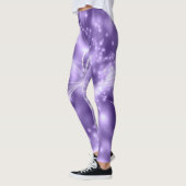 Leggings in paarse/witte kleur met spandex/polyest (Links)