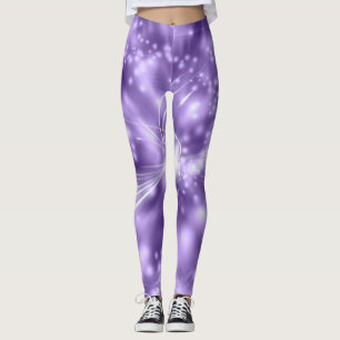 Leggings in paarse/witte kleur met spandex/polyest