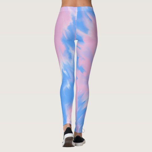  Leggings in Pastel Blue Paars en Roze (Achterkant)