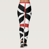 Leggings in zwart, wit en rood. (Achterkant)