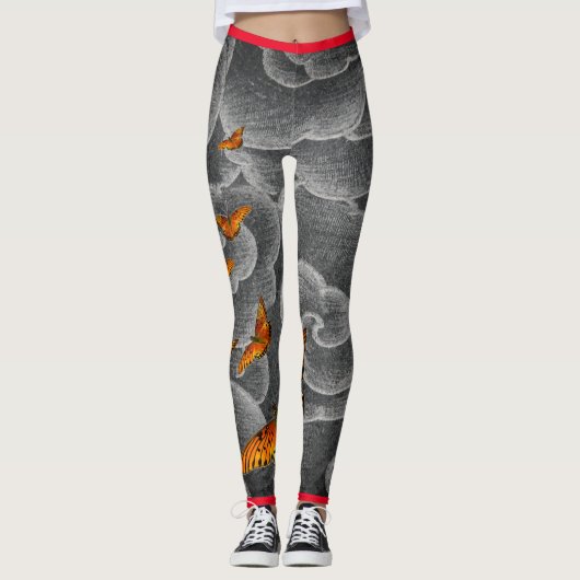Leggings JAPANESE CLOUDS EN BUTTERFLIES (Voorkant)