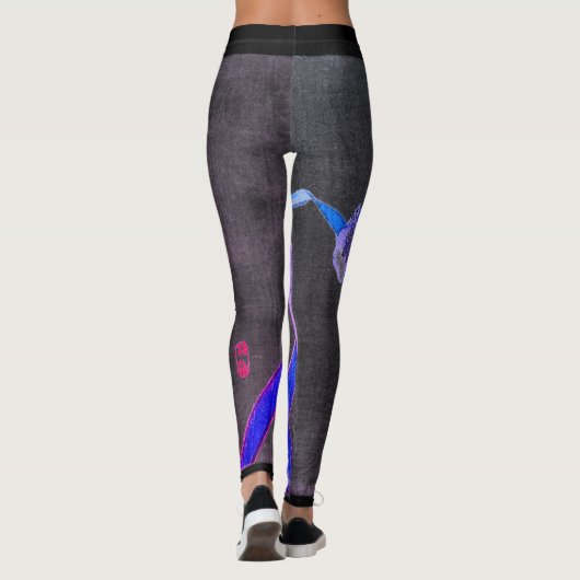 Leggings JAPANESE IRIS BLACK (Achterkant)