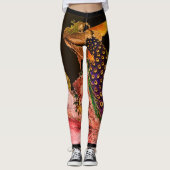 Leggings JAPANESE PEACOCK PRINT (Voorkant)