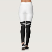 Leggings - Japans Knie Hoge Faux Sokken B/W (Achterkant)