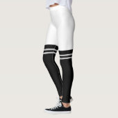 Leggings - Japans Knie Hoge Faux Sokken B/W (Links)