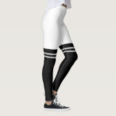 Leggings - Japans Knie Hoge Faux Sokken B/W (Rechts)